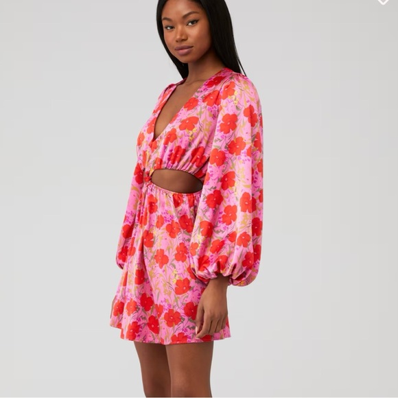 Show me your MuMu Red Floral Christina Dress size Xs - Picture 2 of 9